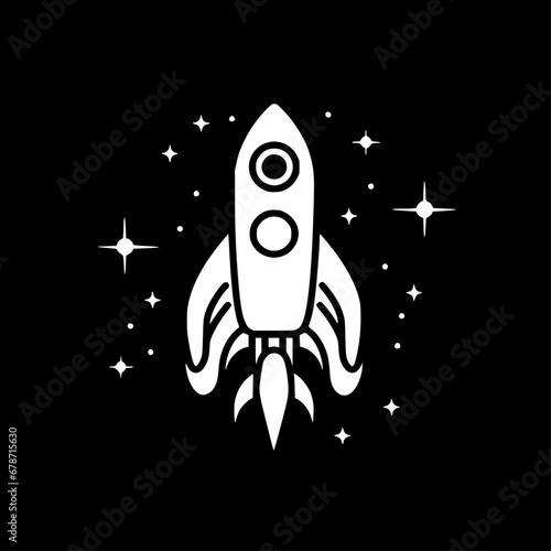 Rocket | Minimalist and Simple Silhouette - Vector illustration