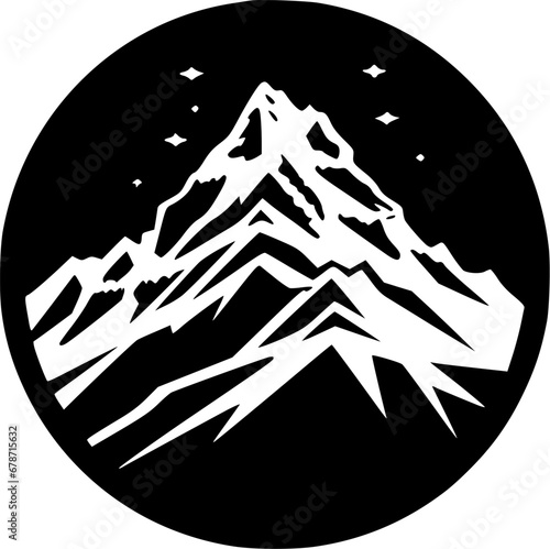 Mountain Range | Black and White Vector illustration