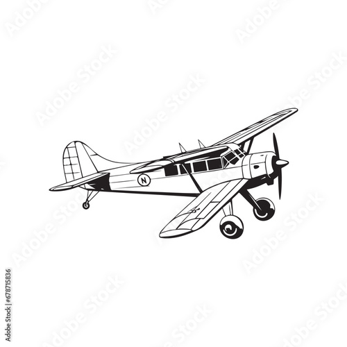 Fototapeta Naklejka Na Ścianę i Meble -  Old Airplane Vector Art, Image