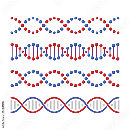 DNA Icons Set on White Background. Vector