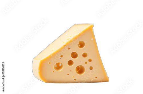 A slice of cheese isolated on plain white background. from Generative AI