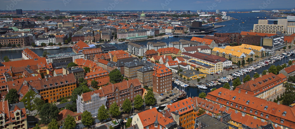 View of Copenhagen from the tower of Vor Frelsers Church, Denmark, Europe, Northern Europe
