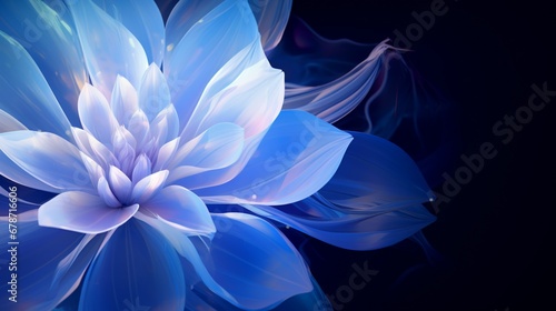 blue abstract flower petal picture illustration © juni studio