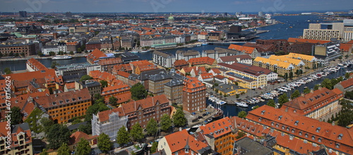 View of Copenhagen from the tower of Vor Frelsers Church, Denmark, Europe, Northern Europe 