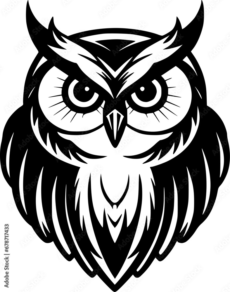 Fototapeta premium Owl | Minimalist and Simple Silhouette - Vector illustration