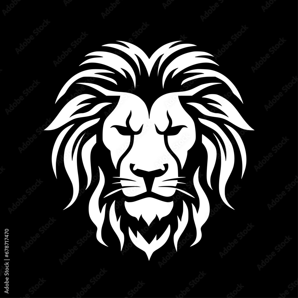Obraz premium Lion | Black and White Vector illustration