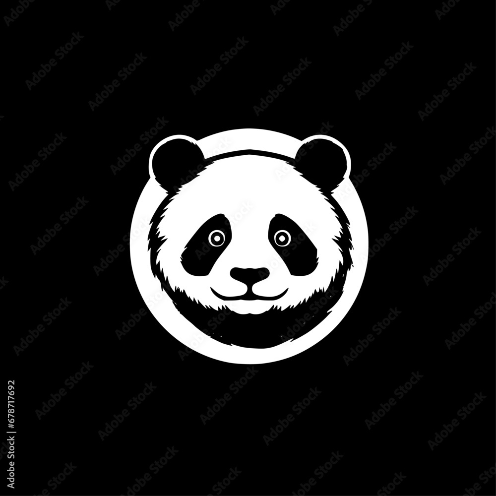 Obraz premium Panda | Black and White Vector illustration