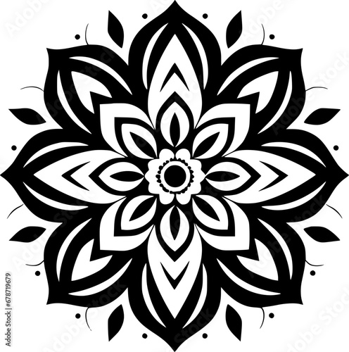 Mandala   Black and White Vector illustration