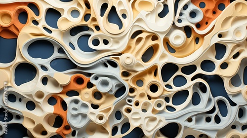 Abstract Organic Forms: A Mesmerizing Array of Bone-like Structures in Earthy Tones