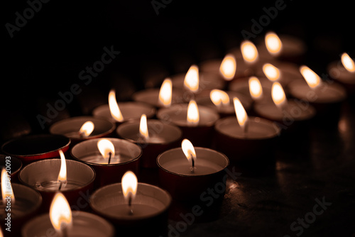 Lights in church, votive candles