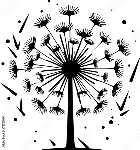 Dandelion | Minimalist and Simple Silhouette - Vector illustration