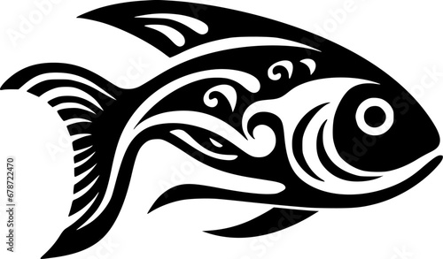 Fish | Black and White Vector illustration
