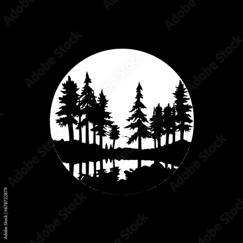 Forest - Minimalist and Flat Logo - Vector illustration