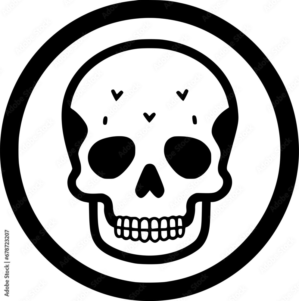 Fototapeta premium Skull | Black and White Vector illustration