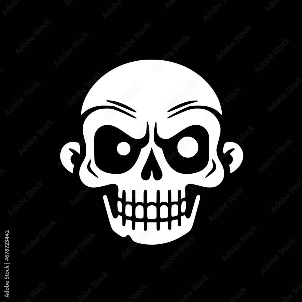 Fototapeta premium Skull | Black and White Vector illustration
