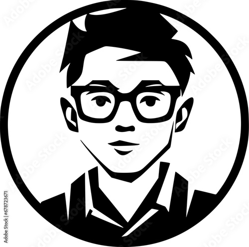 Teacher | Black and White Vector illustration