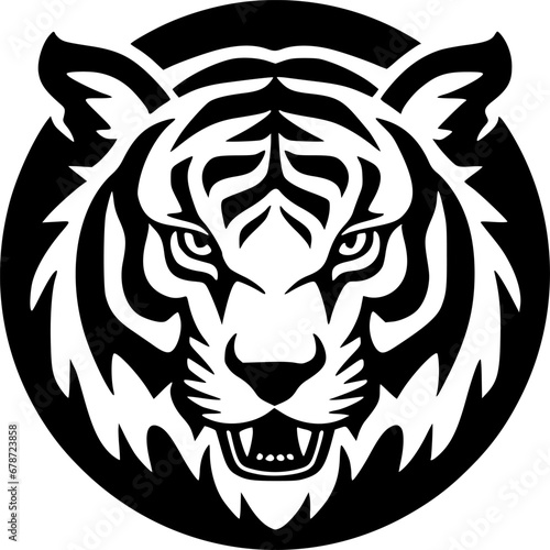 Tiger | Black and White Vector illustration