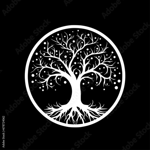 Tree - Black and White Isolated Icon - Vector illustration