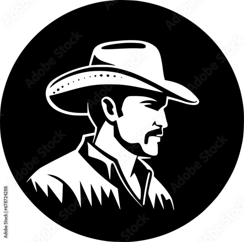 Western - Black and White Isolated Icon - Vector illustration