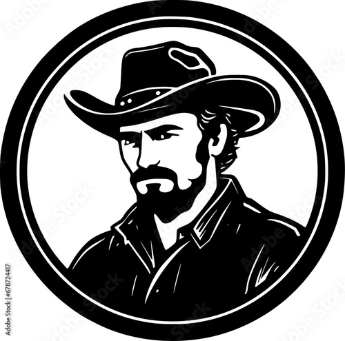 Western - Minimalist and Flat Logo - Vector illustration