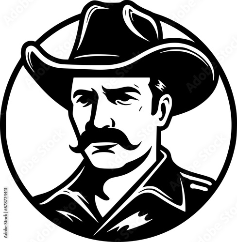 Western | Black and White Vector illustration