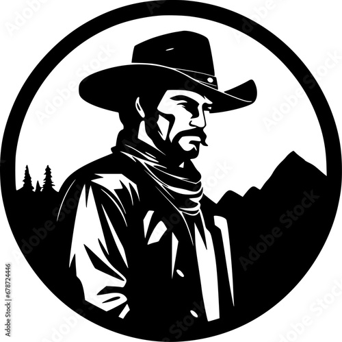 Western | Black and White Vector illustration