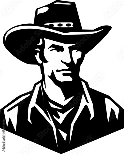 Western | Black and White Vector illustration