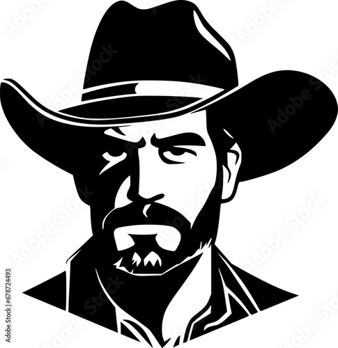 Western - Minimalist and Flat Logo - Vector illustration