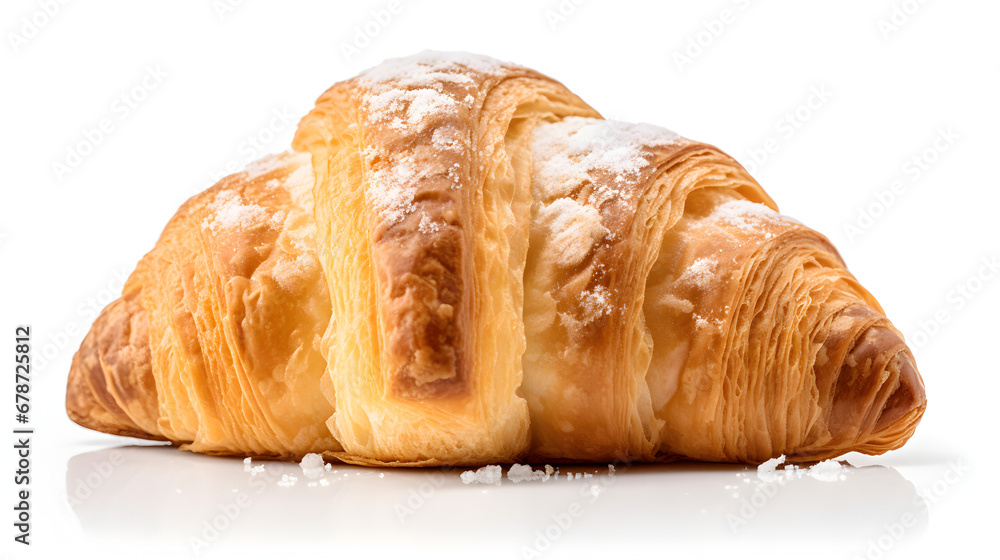 Freshly Baked Croissant on White Background Freshly Baked Croissant on White Background
