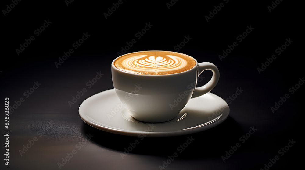 Freshly Brewed Espresso in Modern Espresso Cup on White Background
