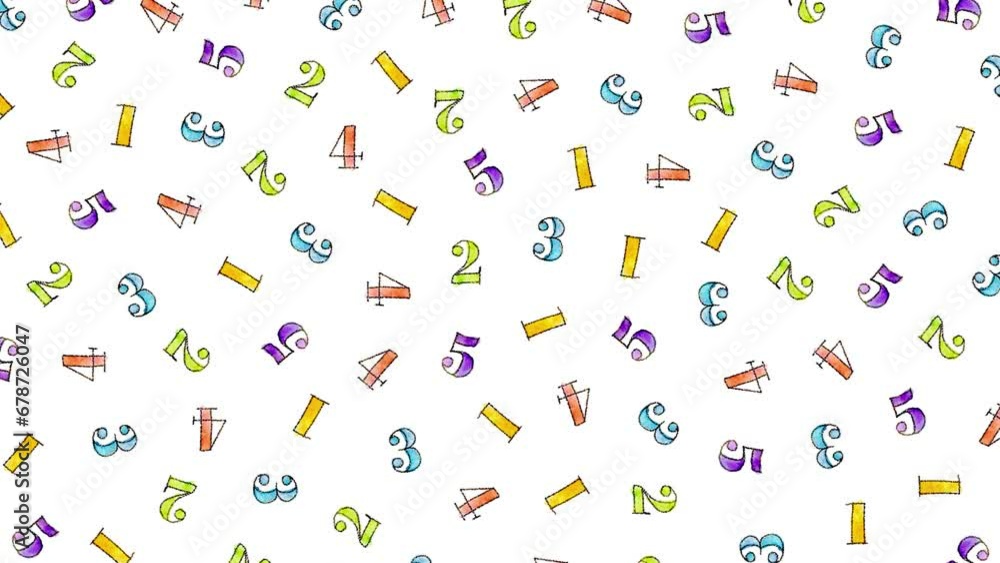 手描きの数字のパターン背景(8秒ループ) 手描きの数字のパターン背景(8秒ループ)