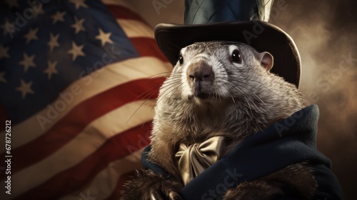 Obraz na płótnie Groundhog Day. Punxsutawney Phil w salonie