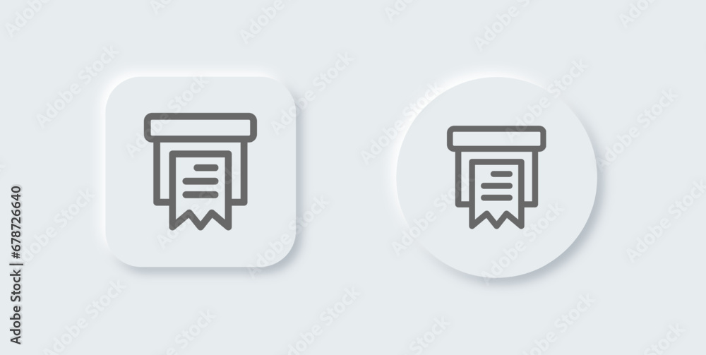Order line icon in neomorphic design style. Package signs vector illustration. Order line icon in neomorphic design style. Package signs vector illustration.