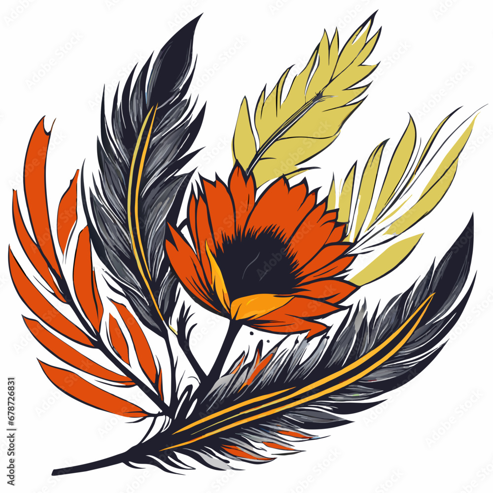Obraz premium feather isolated on black