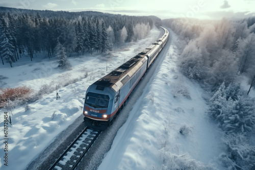 Zugfahrt durch Schneelandschaft © stockmotion