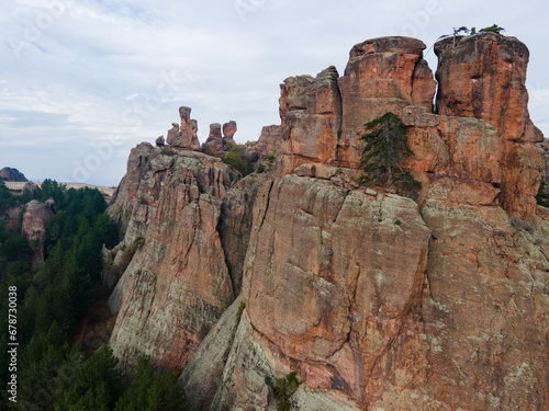 Aerial view of beautiful high mountain stones in Belogradchik