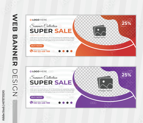  Modern web banner template, Corporate Business social media cover or web banner, abstract web banner design template