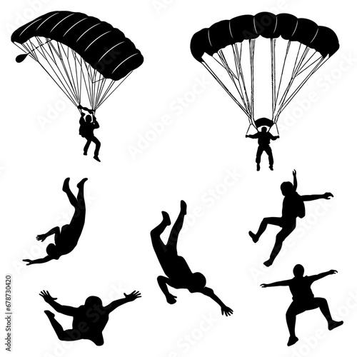 silhouette of a parachute