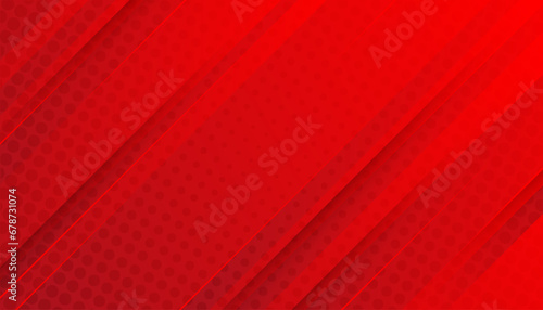 Red abstract technology geometric modern stripes background with halftone dot texture pattern