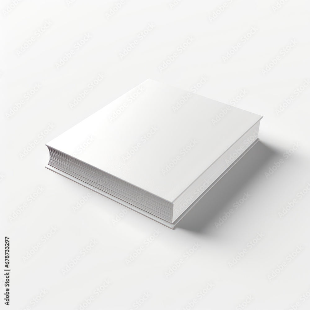 Blank hardcover book mockup on white, empty Blank hardcover book mockup on white, empty