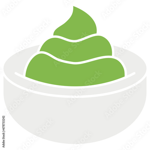 wasabi cream in bowl