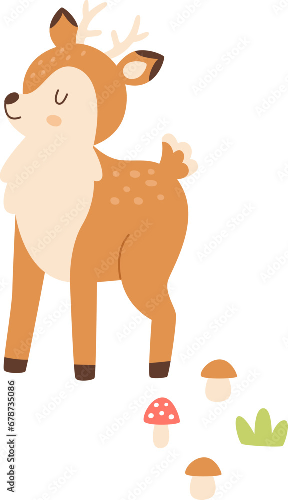 Deer And Mushrooms Deer And Mushrooms