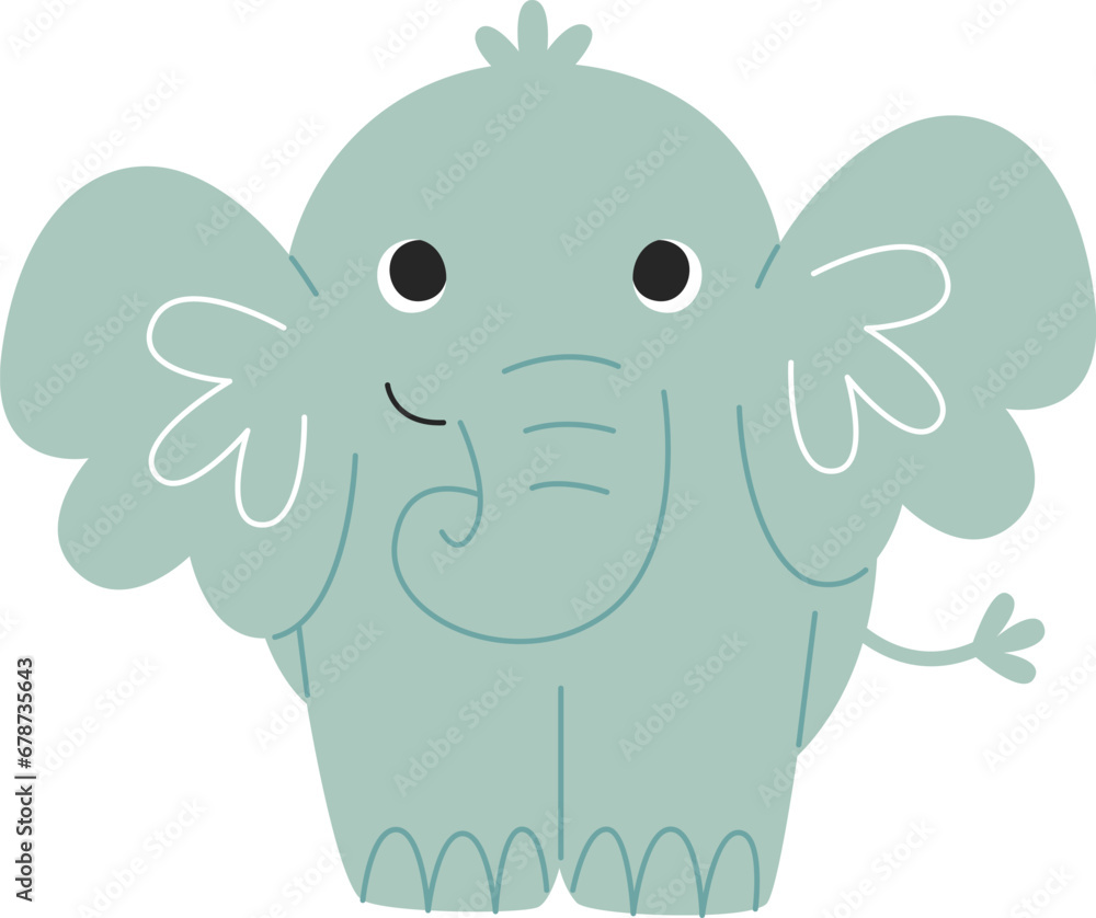 Fototapeta premium Elephant Baby Cartoon