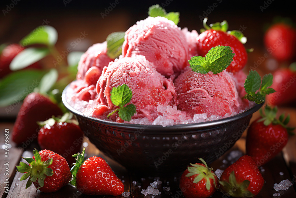 Scoopfuls of Bliss: Decadent Delights from Famous Ice Cream Artisans. ai generative Scoopfuls of Bliss: Decadent Delights from Famous Ice Cream Artisans. ai generative