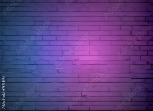 Brick background 3D with shadows neon color