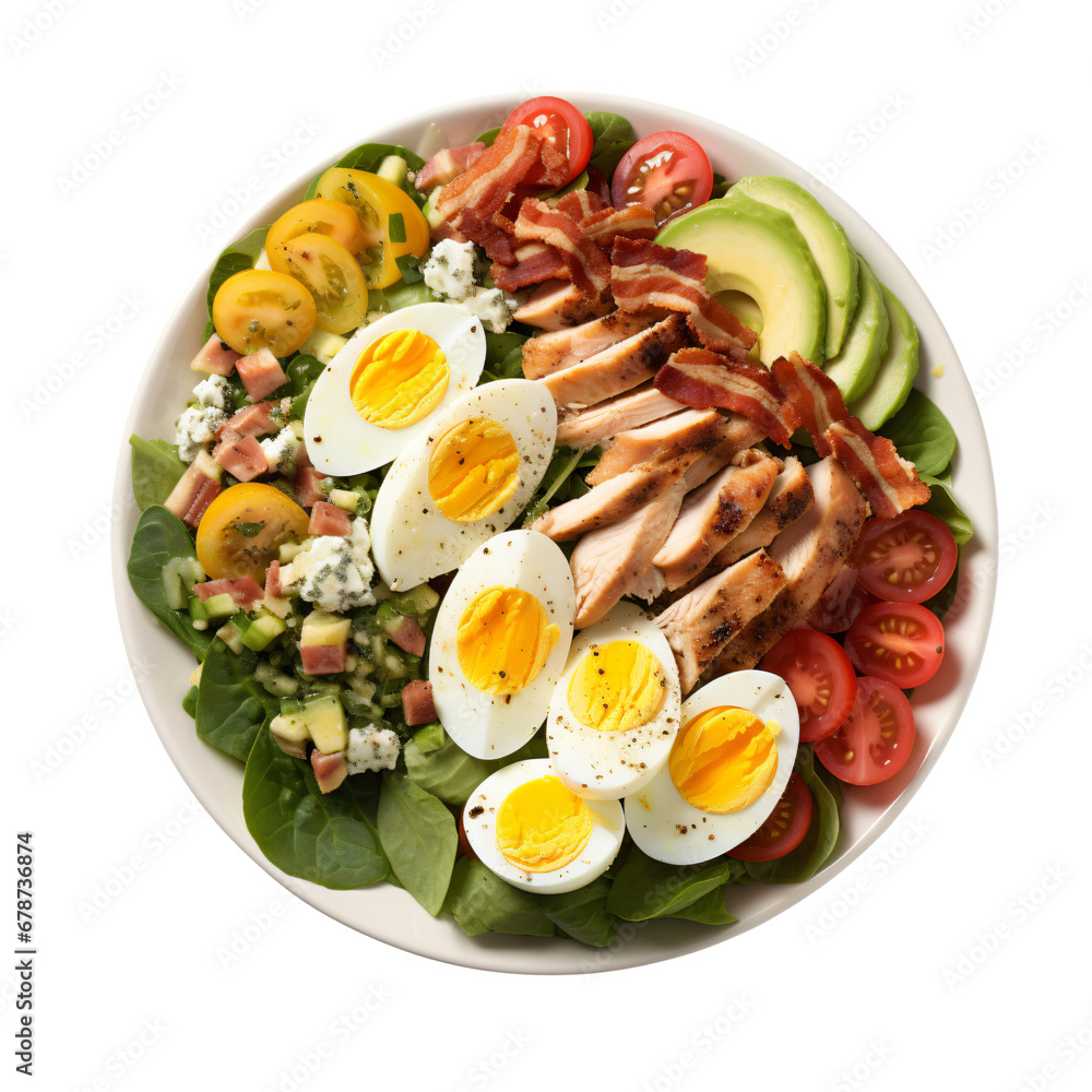 Cobb Salad,isolated on white and transparent background Cobb Salad,isolated on white and transparent background