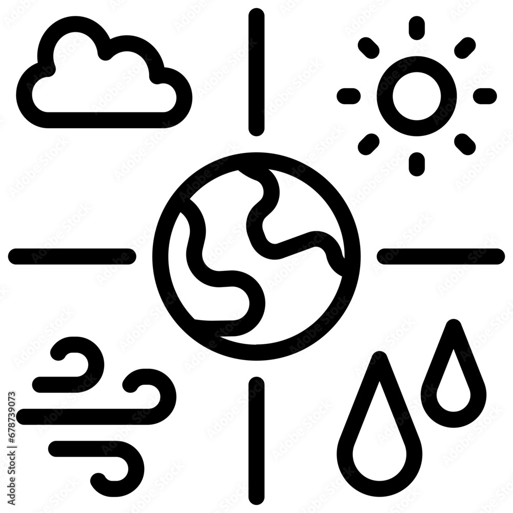 season outline style icon