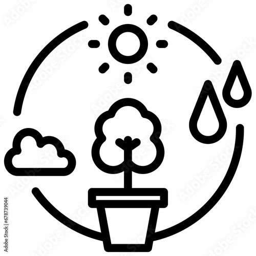 photosynthesis outline style icon