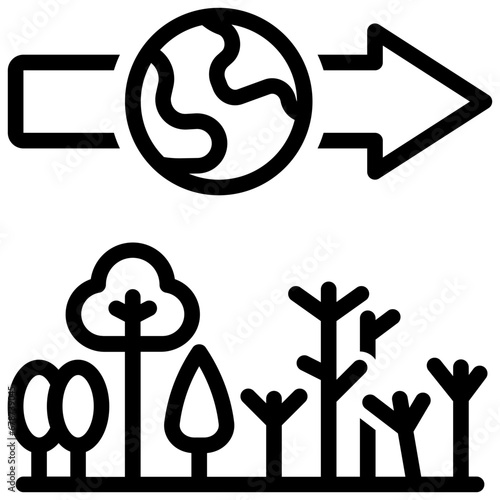 natural disaster outline style icon