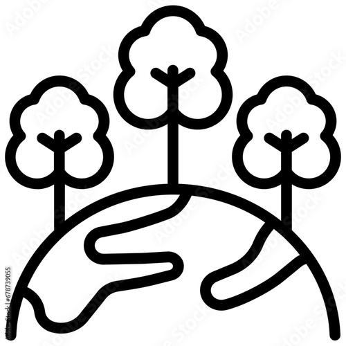 reforestation outline style icon